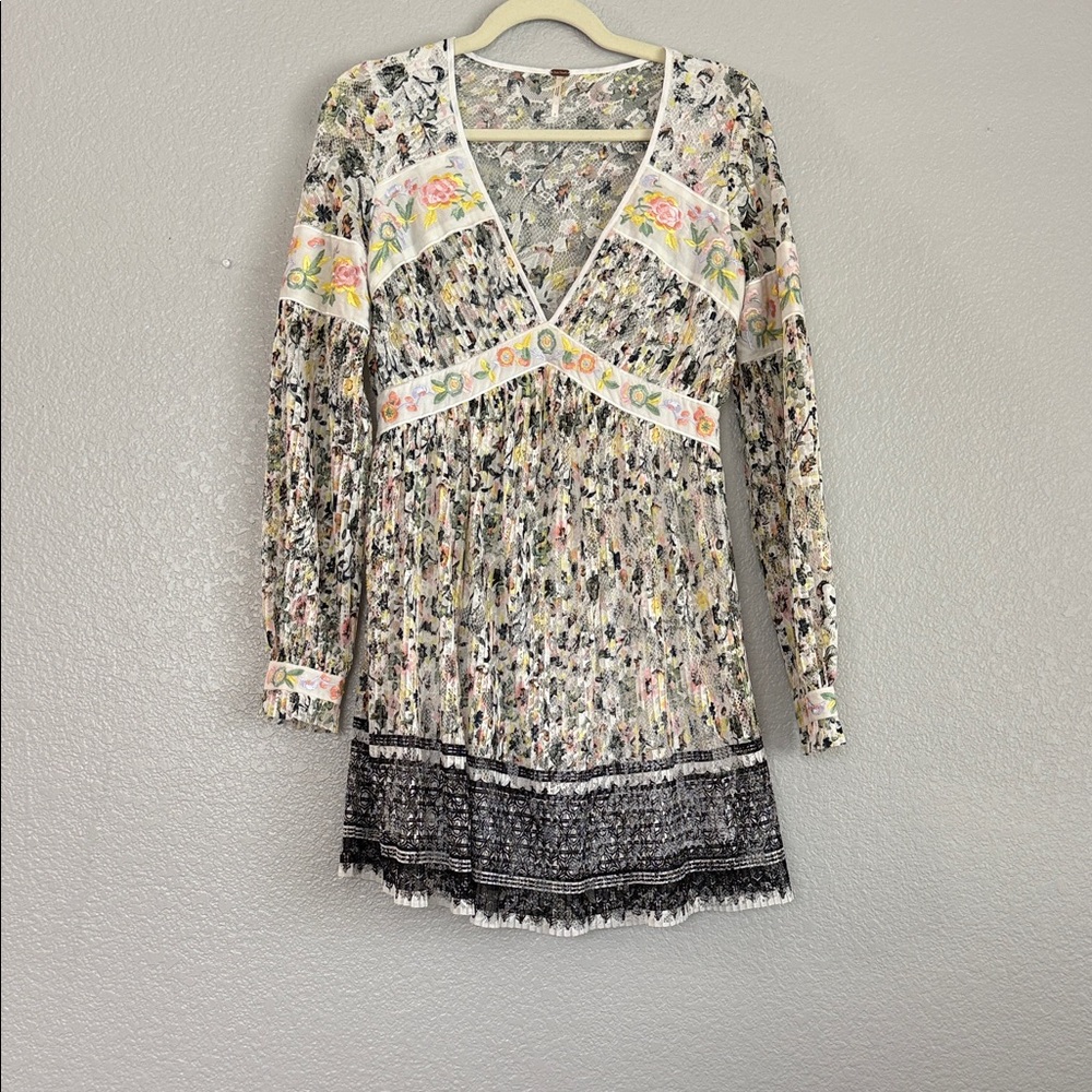 Free People Multicolor Floral Long Sleeve Dress